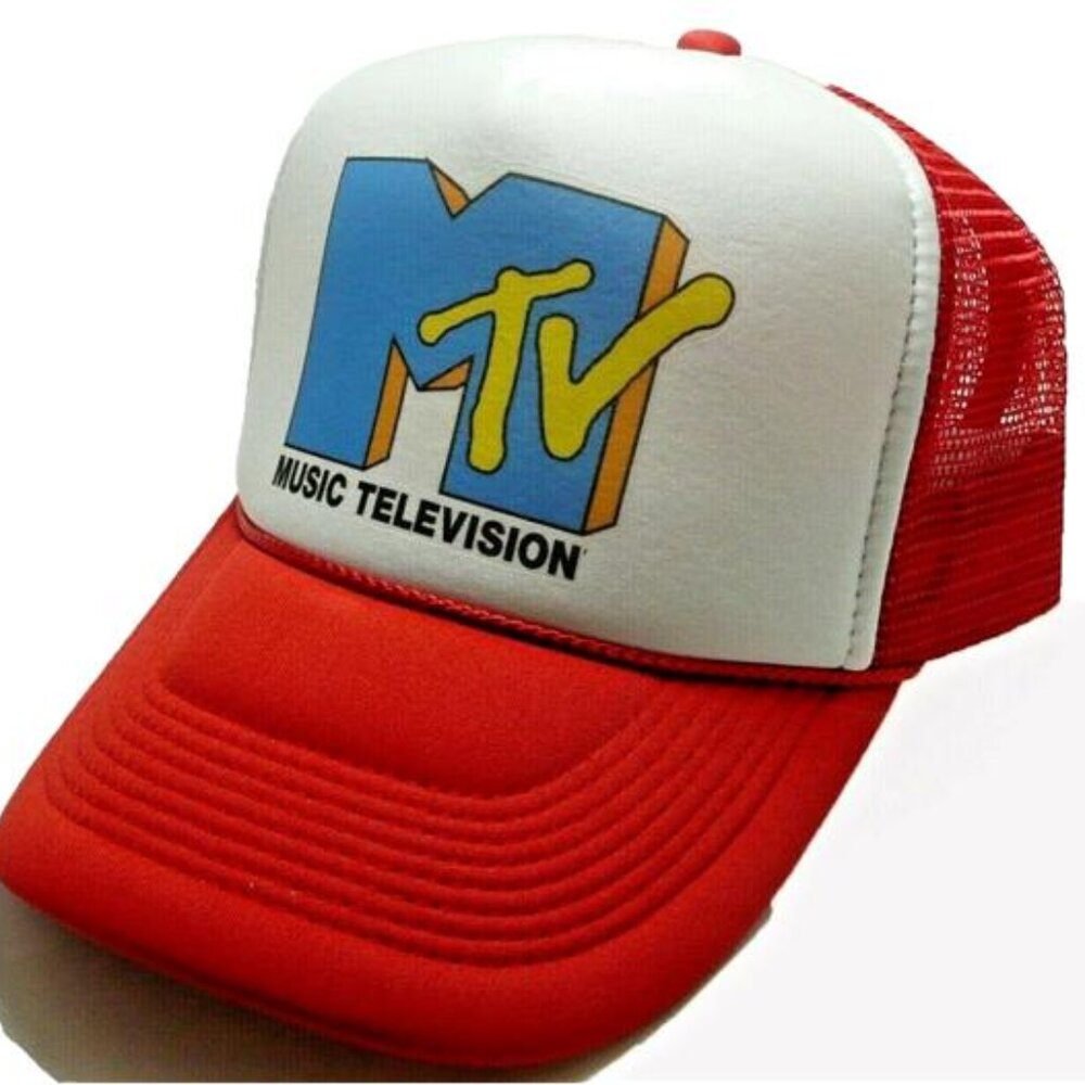 Retro Vintage Style TRL 80s Y2K Classic MTV Music Television Trucker Hat Cap 90s